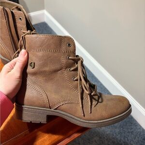 Brown Lace-Up Ankle Boots